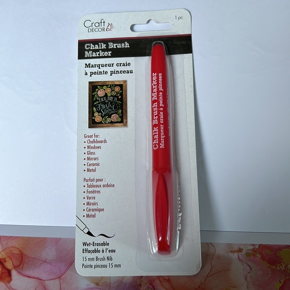 Chalk Brush Marker (Wet-Erasable) 15mm, Red - Picture 3 of 3